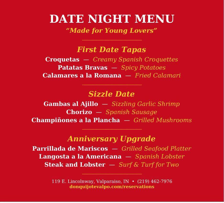Date Night Menu at Don Quijote