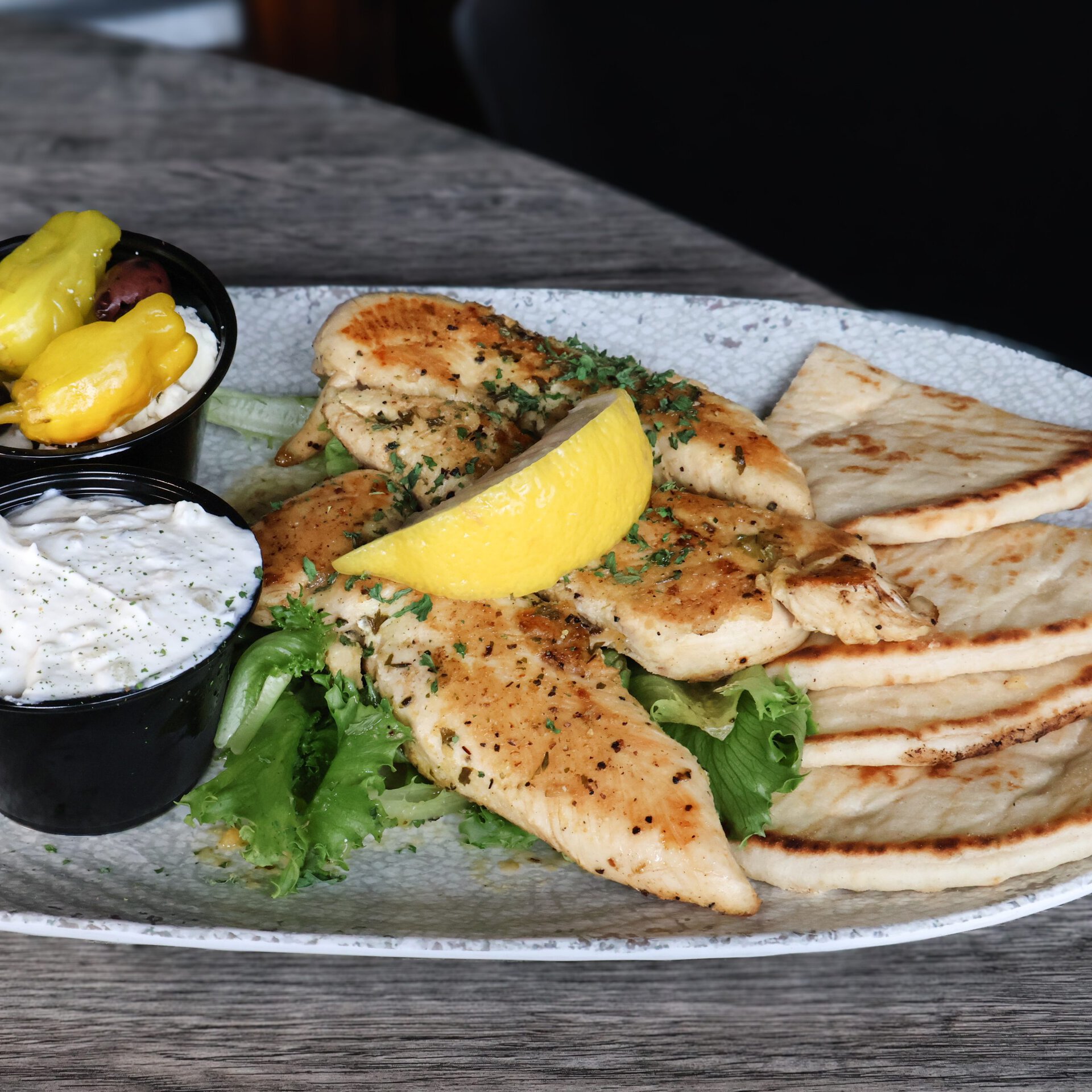 Greek Chicken Pita at Radius